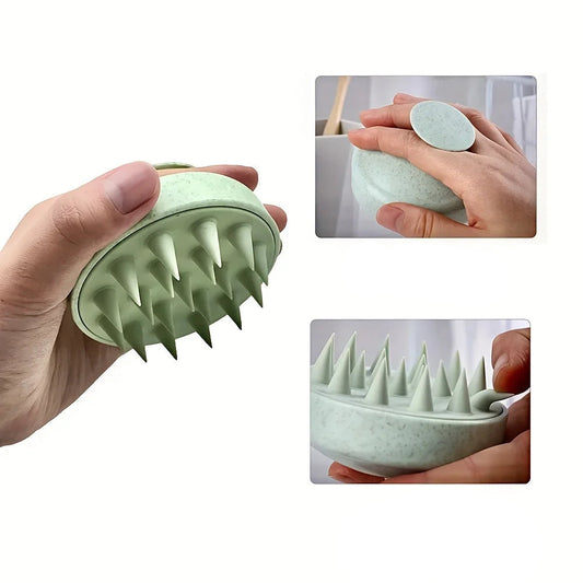 Escova de Silicone para Massagem e Lavagem de Cabelo