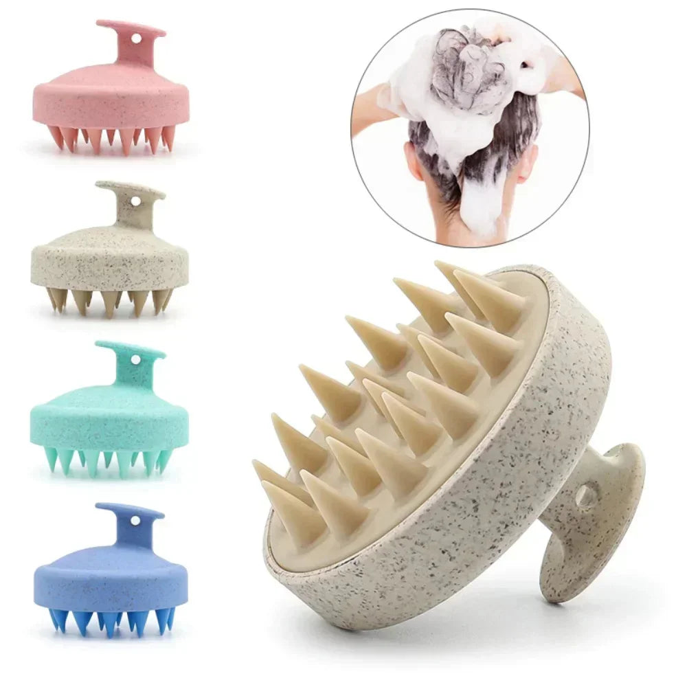 Escova de Silicone para Massagem e Lavagem de Cabelo