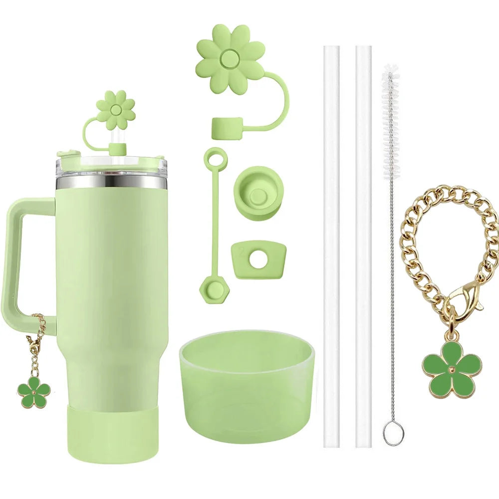 Kit de 9 Acessórios Florais para Copo Stanley