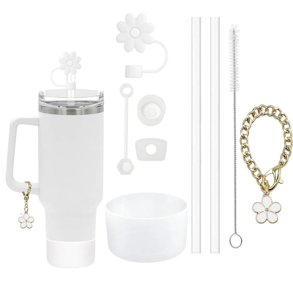 Kit de 9 Acessórios Florais para Copo Stanley