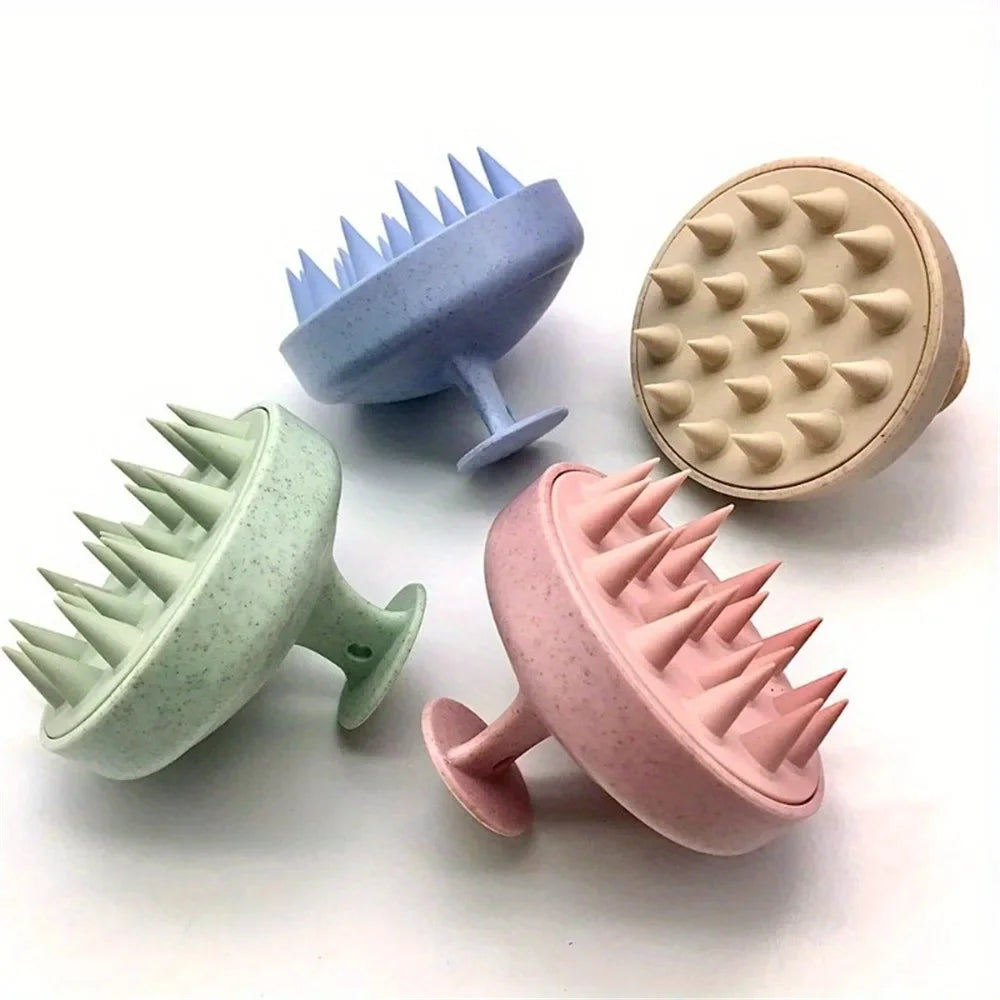 Escova de Silicone para Massagem e Lavagem de Cabelo